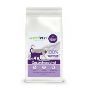 ecomiVET+ GASTROINTESTINAL 500g Bez Zbóż KOTY 100% hydrolizat Indyk Łosoś