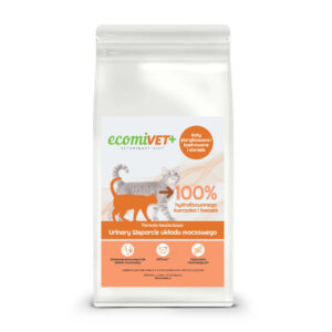 ecomiVET+ URINARY 500g dieta Bez Zbóż KOTY 100% hydrolizat Kurczak Łosoś