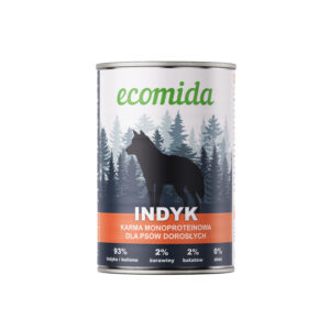 Pełnoporcjowa Karma Mokra Psy Dorosłe Monobiałkowa INDYK 400g ECOMIDA