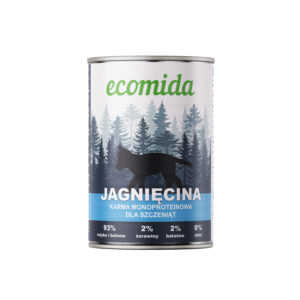 Pełnoporcjowa Karma Mokra Szczenięta Monobiałko JAGNIĘCINA 400g ECOMIDA