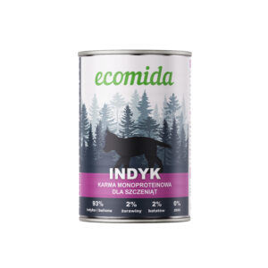Pełnoporcjowa Karma Mokra Dla Szczeniąt Monobiałkowa INDYK 400g ECOMIDA