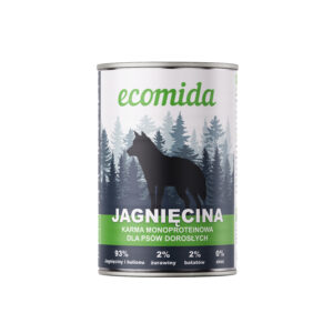 Pełnoporcjowa Karma Mokra Psy Dorosłe Monobiałko JAGNIĘCINA 400g ECOMIDA